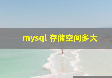 mysql 存储空间多大